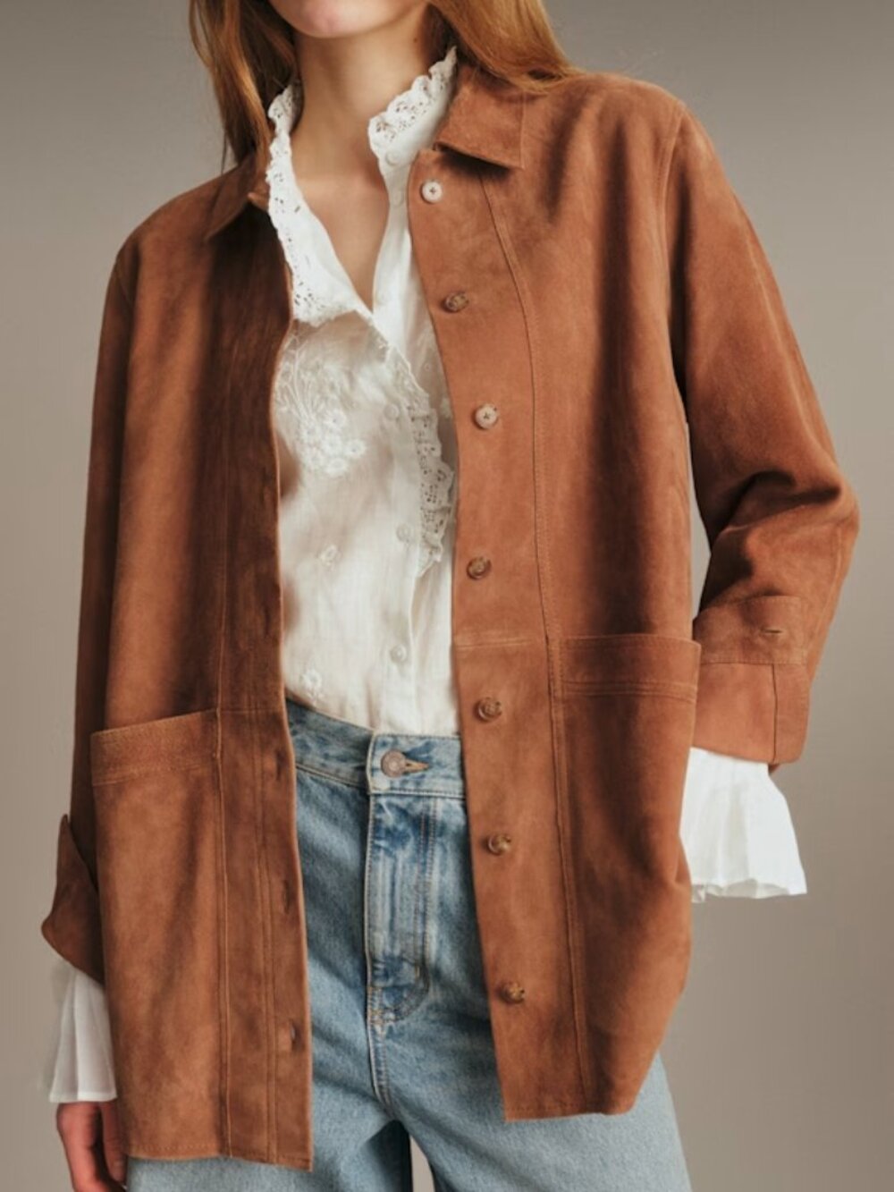 Sezane Will Camel Suede Jacket NWT